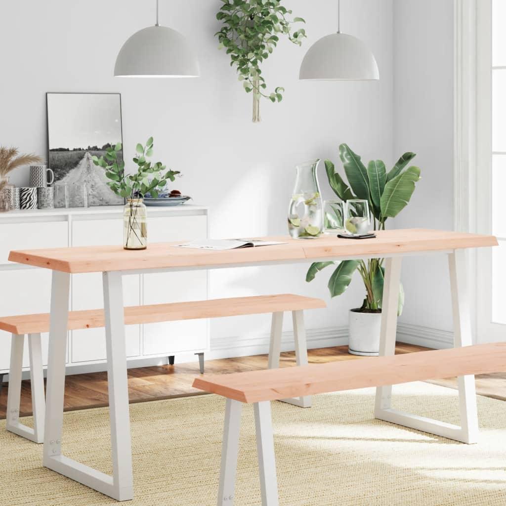 Bordplade 180x50x(2-4)cm naturlig kant ubehandlet massivt træ