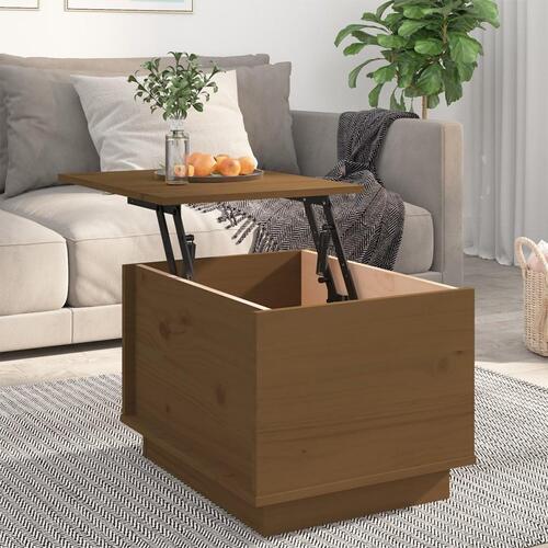 Sofabord 40x50x35 cm massivt fyrretræ gyldenbrun