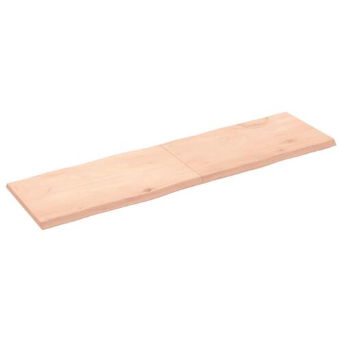 Bordplade 180x50x(2-4)cm naturlig kant ubehandlet massivt træ