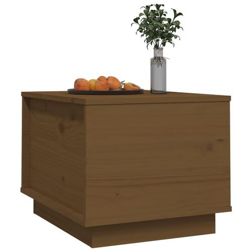 Sofabord 40x50x35 cm massivt fyrretræ gyldenbrun