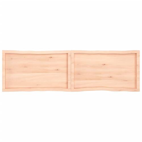 Bordplade 180x50x(2-4)cm naturlig kant ubehandlet massivt træ
