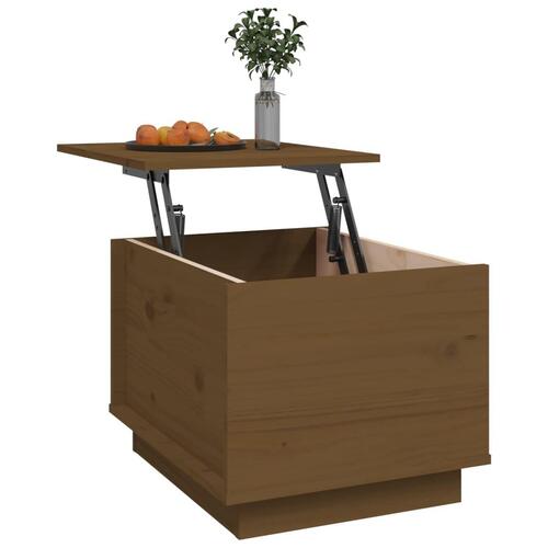 Sofabord 40x50x35 cm massivt fyrretræ gyldenbrun