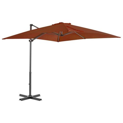 Hængeparasol med aluminiumsstang 250x250 cm terrakotta