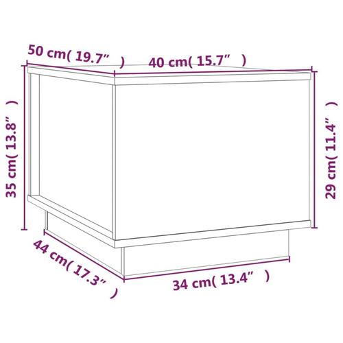 Sofabord 40x50x35 cm massivt fyrretræ gyldenbrun