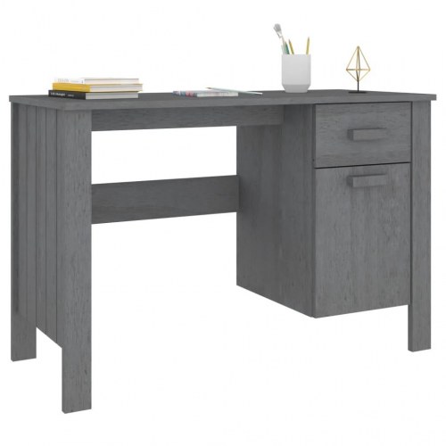 Skrivebord HAMAR 113x50x75 cm massivt fyrretræ mørkegrå