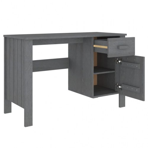 Skrivebord HAMAR 113x50x75 cm massivt fyrretræ mørkegrå