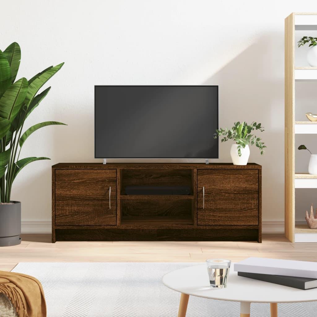 Tv-bord 102x30x37,5 cm konstrueret træ brun egetræsfarve