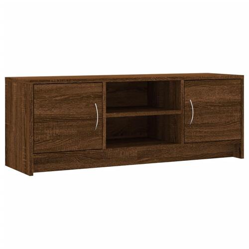Tv-bord 102x30x37,5 cm konstrueret træ brun egetræsfarve
