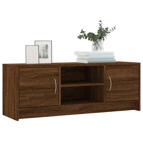 Tv-bord 102x30x37,5 cm konstrueret træ brun egetræsfarve