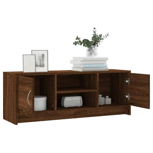 Tv-bord 102x30x37,5 cm konstrueret træ brun egetræsfarve