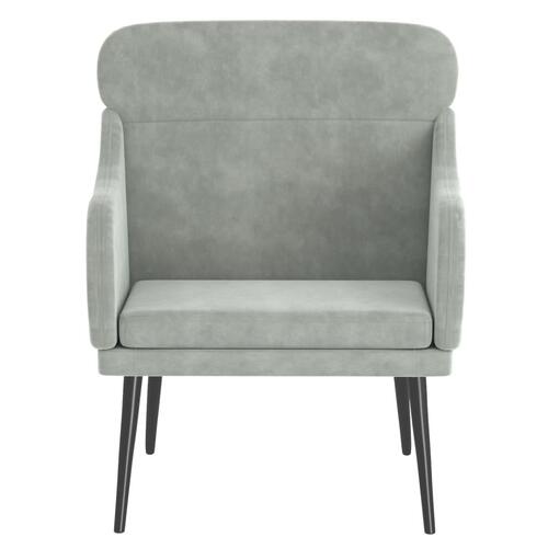 Lænestol 63x76x80 cm velour lysegrå