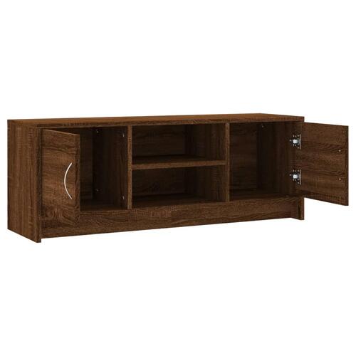 Tv-bord 102x30x37,5 cm konstrueret træ brun egetræsfarve