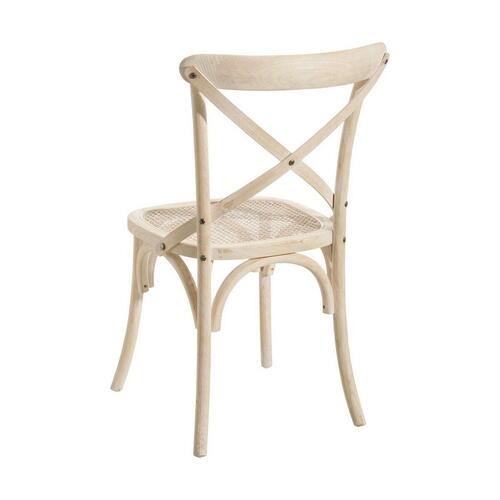 Spisebordsstol 45 x 42 x 87 cm Træ Hvid Rattan