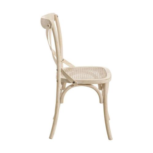 Spisebordsstol 45 x 42 x 87 cm Træ Hvid Rattan