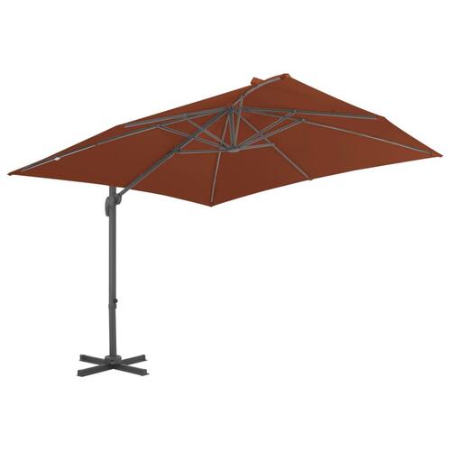Hængeparasol med aluminiumsstang 400x300 cm Terracotta
