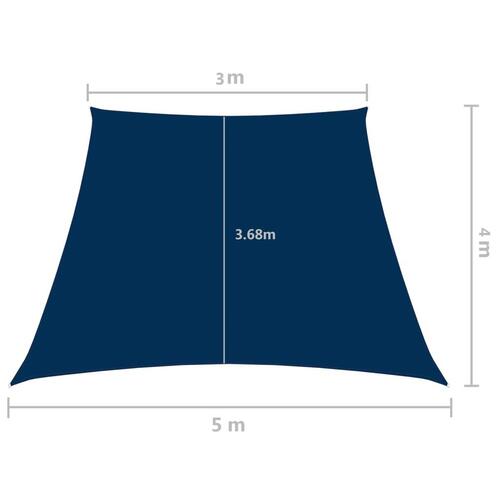 Solsejl 3/5x4 m trapezformet oxfordstof blå