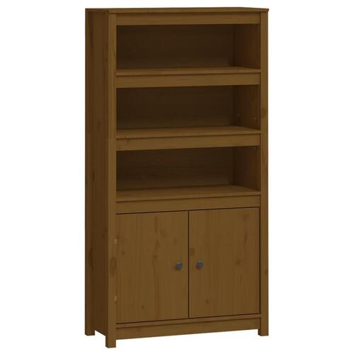 Skab 80x35x154 cm massivt fyrretræ gyldenbrun