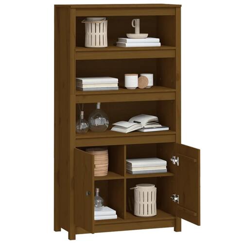 Skab 80x35x154 cm massivt fyrretræ gyldenbrun