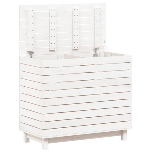 Vasketøjskurv 88,5x44x76 cm massivt fyrretræ hvid