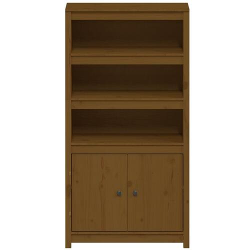 Skab 80x35x154 cm massivt fyrretræ gyldenbrun