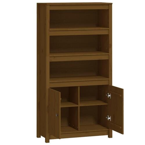 Skab 80x35x154 cm massivt fyrretræ gyldenbrun
