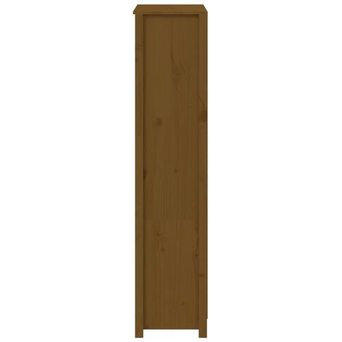 Skab 80x35x154 cm massivt fyrretræ gyldenbrun