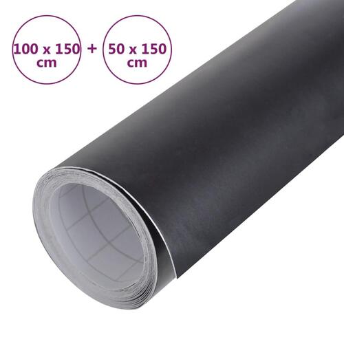 Bilfolier 2 stk. 100x150 cm + 50x150 cm mat sort