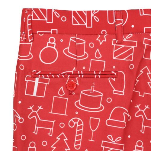 Jakkesæt i 2 dele med slips juledesign gaver str. 50 rød