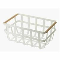 Multibrug kurv Hvid Natur Metal Fyrretræ 36 x 22 x 15,5 cm