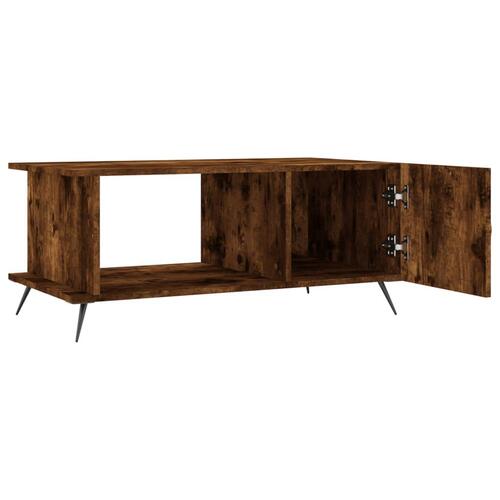 Sofabord 90x50x40 cm konstrueret træ røget egetræsfarve