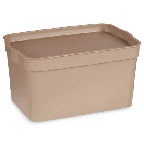 Opbevaringsboks med låg Beige Plastik 2,3 L 13,5 x 11 x 20 cm (24 enheder)