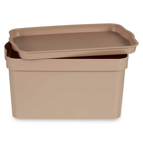 Opbevaringsboks med låg Beige Plastik 2,3 L 13,5 x 11 x 20 cm (24 enheder)