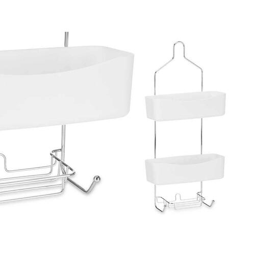 Bruseophæng 28 x 60 x 14 cm Metal Hvid Plastik (6 enheder)