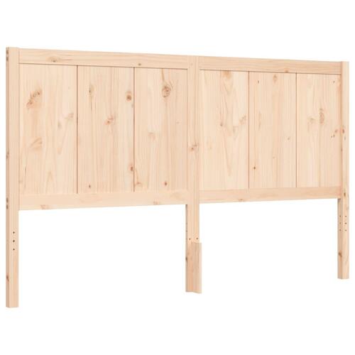 Sengeramme med sengegavl kingsize massivt træ
