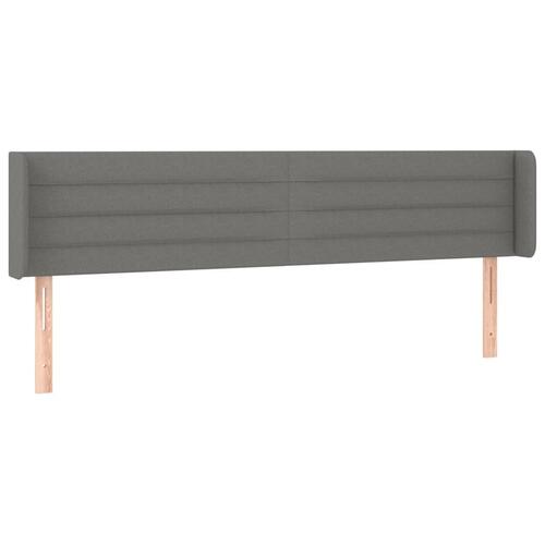 Sengegavl med kanter 183x16x78/88 cm stof mørkegrå