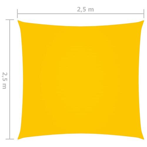 Solsejl 2,5x2,5 m firkantet oxfordstof gul