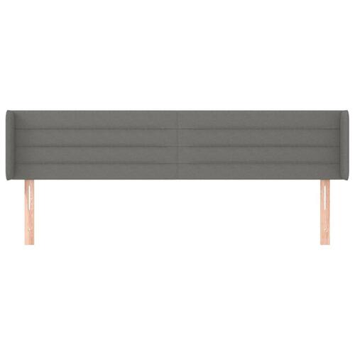 Sengegavl med kanter 183x16x78/88 cm stof mørkegrå