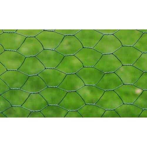 Hønsenet 25x0,5 m stål med PVC-belægning grøn
