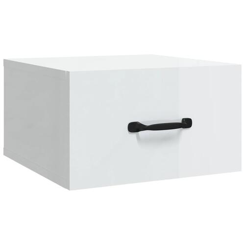 Væghængte sengeborde 2 stk. 35x35x20 cm hvid højglans