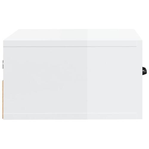 Væghængte sengeborde 2 stk. 35x35x20 cm hvid højglans