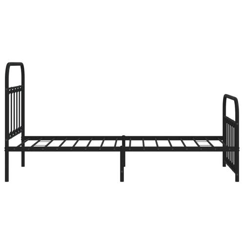 Sengeramme med sengegavl og fodgærde 100x190 cm metal sort