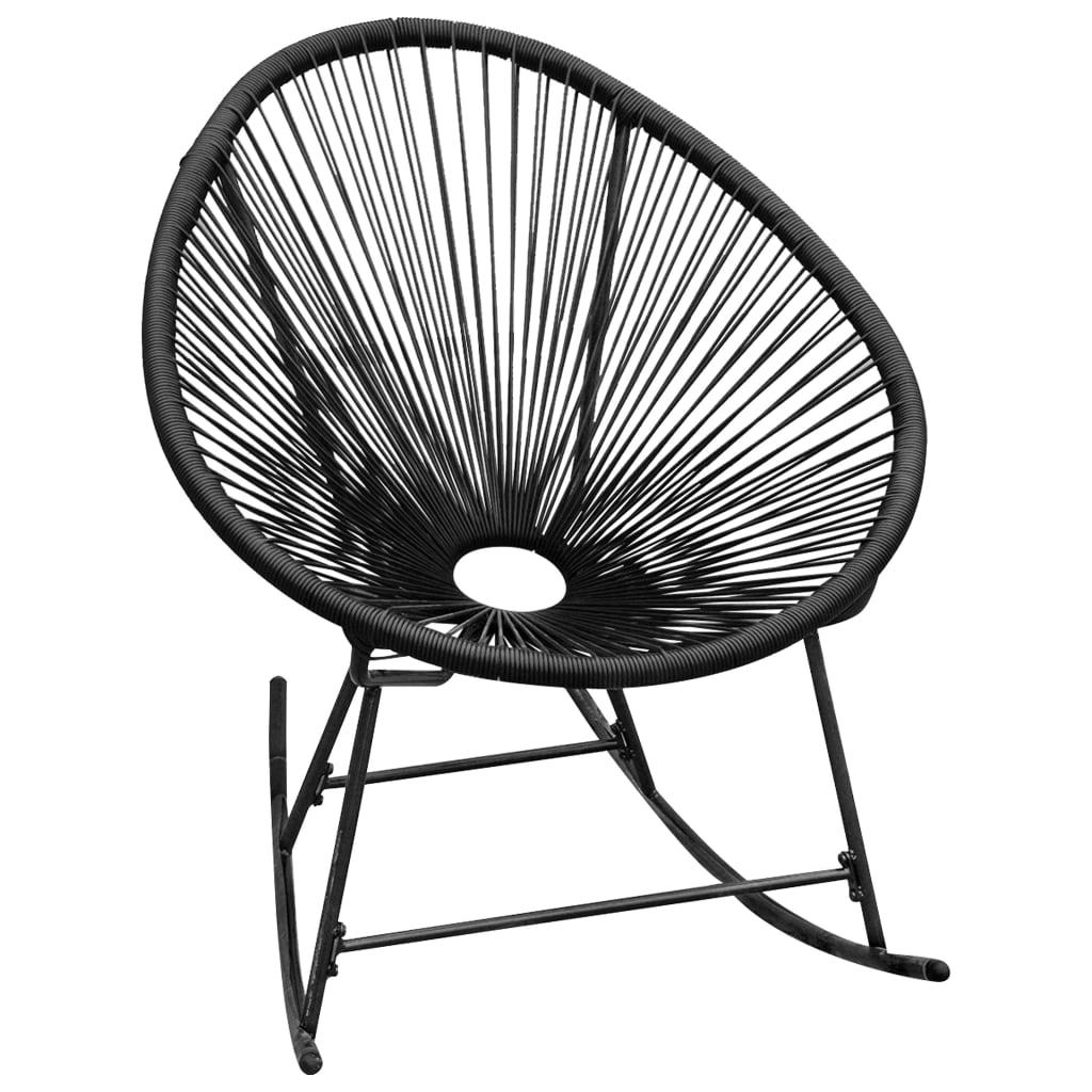 Udendørs gyngestol i polyrattan sort