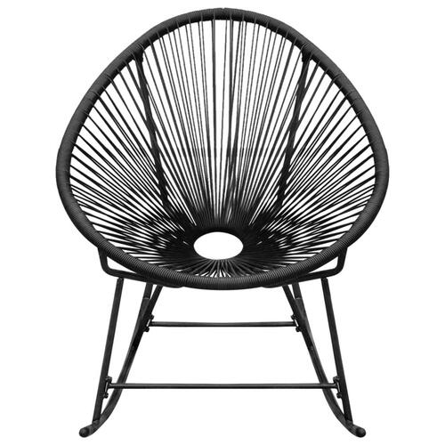 Udendørs gyngestol i polyrattan sort