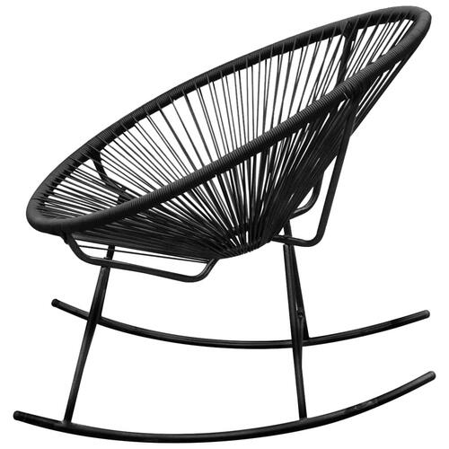 Udendørs gyngestol i polyrattan sort