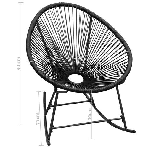 Udendørs gyngestol i polyrattan sort