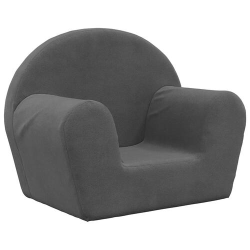 Sofa til børn blødt plys antracitgrå