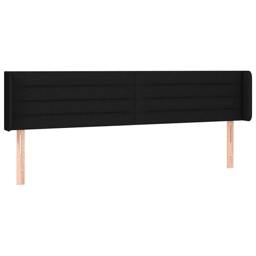 Sengegavl med kanter 183x16x78/88 cm stof sort