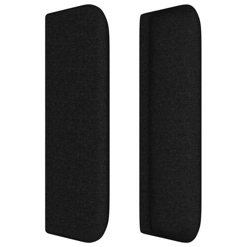 Sengegavl med kanter 183x16x78/88 cm stof sort