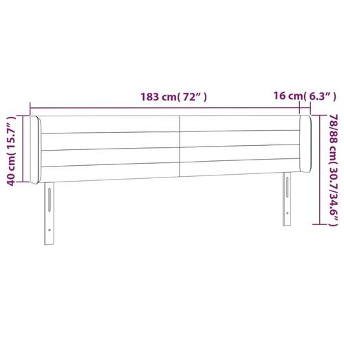 Sengegavl med kanter 183x16x78/88 cm stof sort