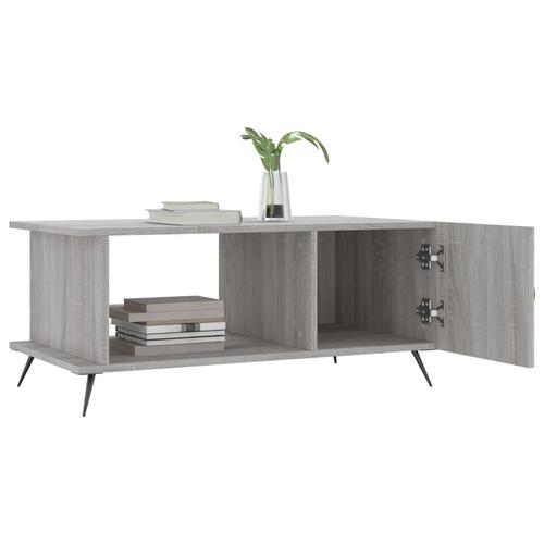 Sofabord 90x50x40 cm konstrueret træ grå sonoma-eg